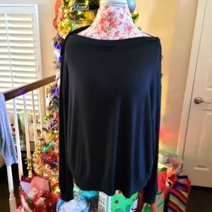 Two Large J Crew pullover sweaters, one grey, one black, same preppy style